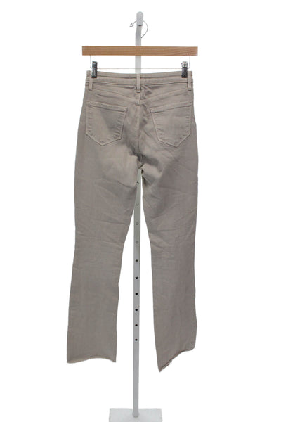 L'Agence Womens Cropped Beige Cotton Jeans Button Fly Size 25