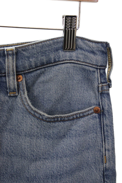 J Crew Women Wide-Leg Jeans Blue Lyocell Mid Rise Button Inseam 30 Size 28