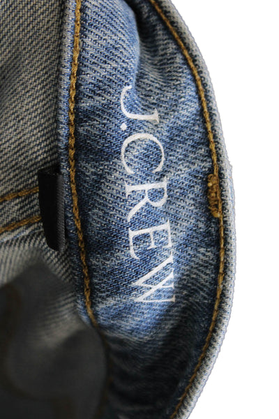 J Crew Women Wide-Leg Jeans Blue Lyocell Mid Rise Button Inseam 30 Size 28