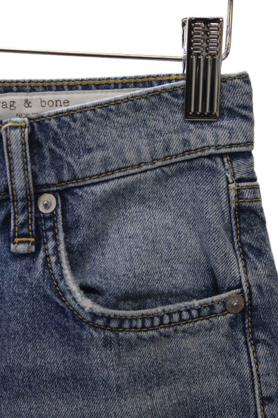 Rag & Bone Women Cropped High Rise Blue Jeans Size 24