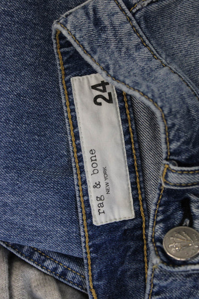 Rag & Bone Women Cropped High Rise Blue Jeans Size 24