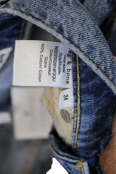 Rag & Bone Women Cropped High Rise Blue Jeans Size 24