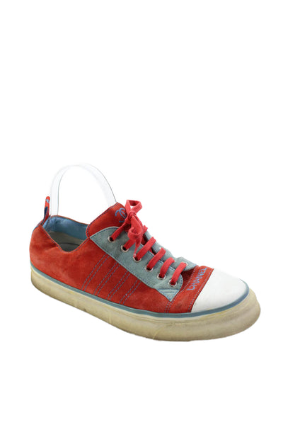 Chanel Womens Suede Spring/Summer 2002 Collection Sneakers Shoes Red Blue Size 8