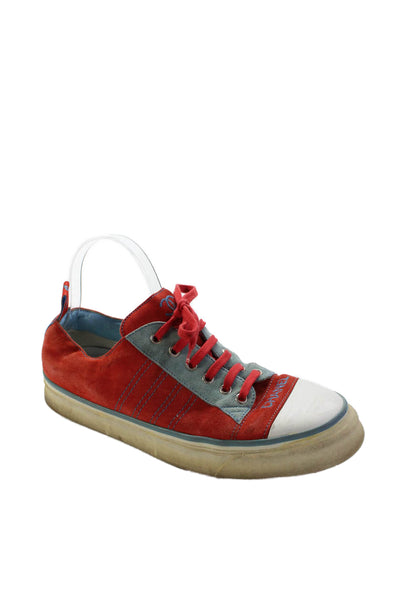 Chanel Womens Suede Spring/Summer 2002 Collection Sneakers Shoes Red Blue Size 8