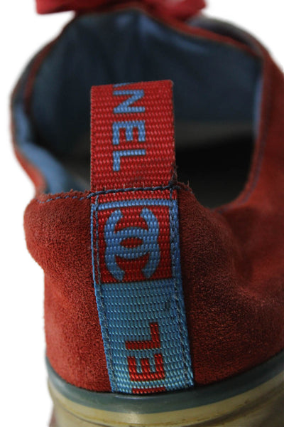 Chanel Womens Suede Spring/Summer 2002 Collection Sneakers Shoes Red Blue Size 8
