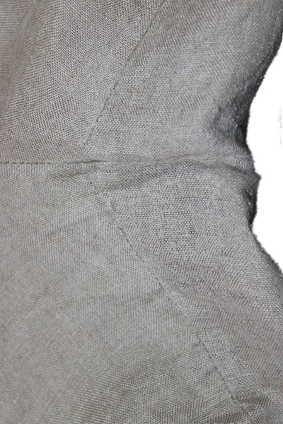 Eileen Fisher Women Cropped Linen Pants Brown Drawstring Size XL