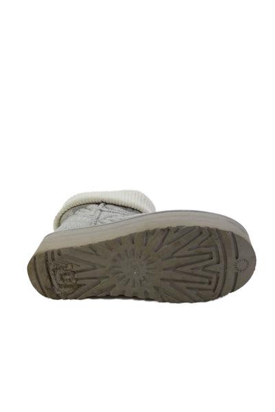 UGG Australia Womens Classic Mini Platform Felted Logo boots Gray Size 9