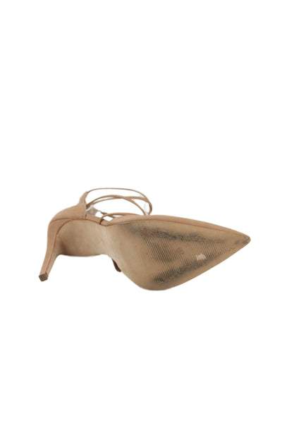 Steve Madden Women's Pointed Toe Stiletto Strappy Sandals Beige Size 9.5