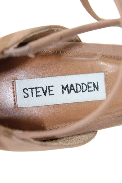 Steve Madden Women's Pointed Toe Stiletto Strappy Sandals Beige Size 9.5