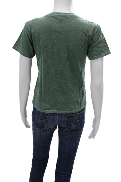 Topshop Womens Green Basic Cotton Crew Neck Short Sleeve T-Shirt Size 0