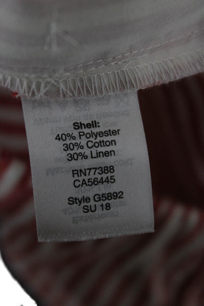 J Crew Womens Striped Straight Pencil Skirt Red Polyester Size M