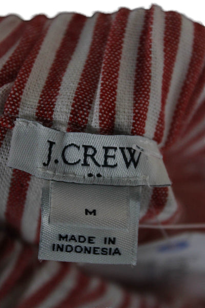 J Crew Womens Striped Straight Pencil Skirt Red Polyester Size M