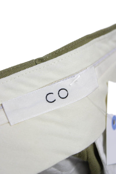 CO Women Cargo Skirt Green Cotton Knee Length Zip Size 2