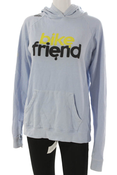 FREE CITY Womens Pullover Hoodie Blue Cotton Crew Neck Long Sleeve Size M