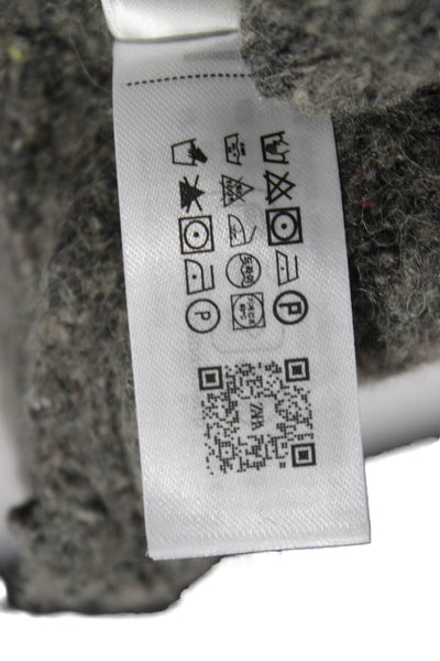 Zara Womens Pullover Sweater Gray Wool High Neck Short Sleeve Size M