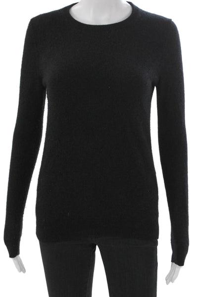 C by Bloomingdales Women Cashmere Crewneck Sweater Black Long Sleeve Size S