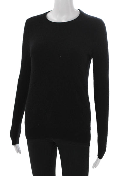C by Bloomingdales Women Cashmere Crewneck Sweater Black Long Sleeve Size S