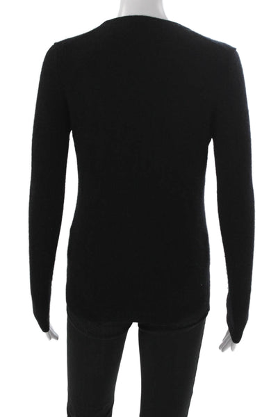 C by Bloomingdales Women Cashmere Crewneck Sweater Black Long Sleeve Size S
