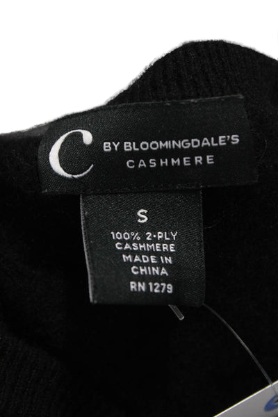 C by Bloomingdales Women Cashmere Crewneck Sweater Black Long Sleeve Size S