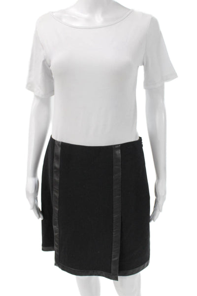 Ralph Lauren Black Label Womens Wrap Skirt Short Black Polyester Zip Size S