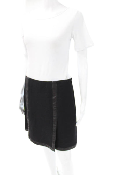 Ralph Lauren Black Label Womens Wrap Skirt Short Black Polyester Zip Size S