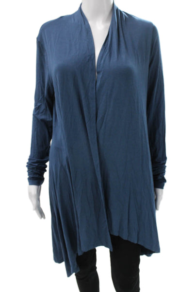 Renee C. Women Cardigan V-Neck Blue Viscose Long Sleeve Size M