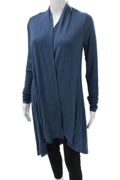 Renee C. Women Cardigan V-Neck Blue Viscose Long Sleeve Size M