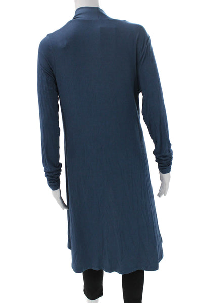 Renee C. Women Cardigan V-Neck Blue Viscose Long Sleeve Size M