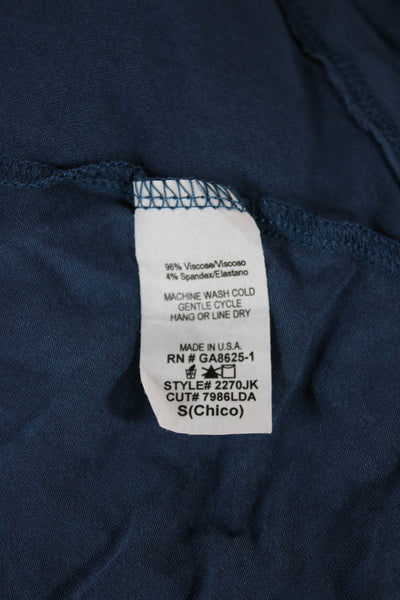 Renee C. Women Cardigan V-Neck Blue Viscose Long Sleeve Size M