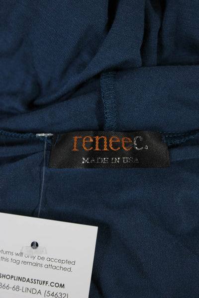 Renee C. Women Cardigan V-Neck Blue Viscose Long Sleeve Size M