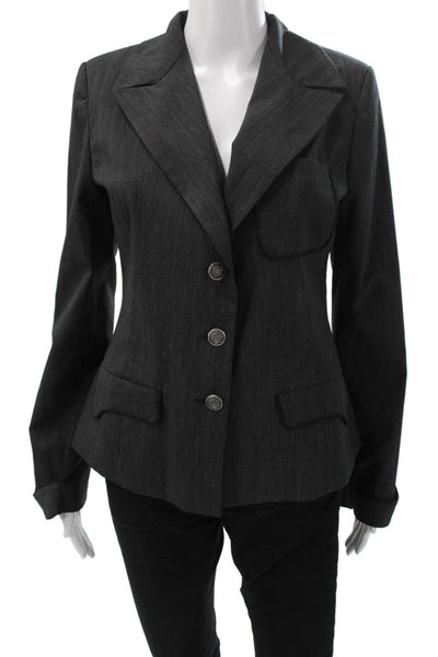 Sottomarino Women Basic Jacket Gray Herringbone Button Size 46