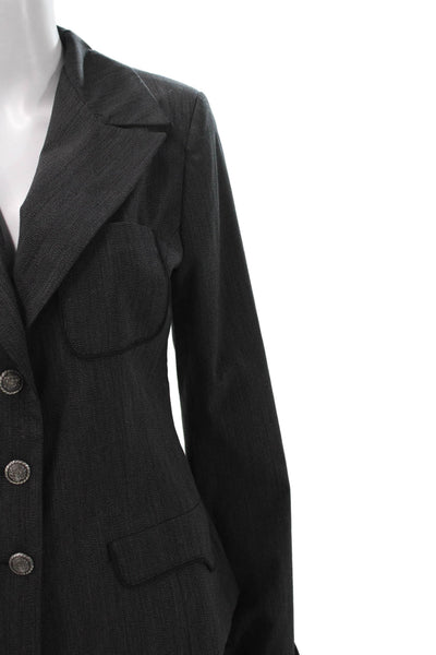 Sottomarino Women Basic Jacket Gray Herringbone Button Size 46