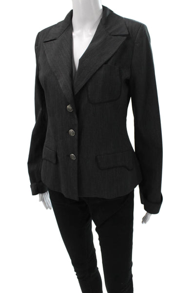 Sottomarino Women Basic Jacket Gray Herringbone Button Size 46