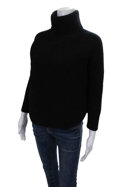 Hatch Womens Merino Wool Turtleneck Pullover Sweater Black Size 0P