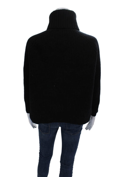 Hatch Womens Merino Wool Turtleneck Pullover Sweater Black Size 0P