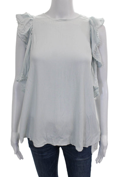 Rebecca Minkoff Womens Blue Short Sleeve Blouse Size XS