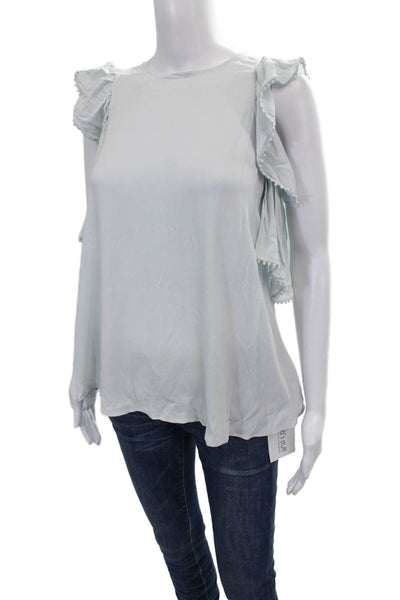 Rebecca Minkoff Womens Blue Short Sleeve Blouse Size XS