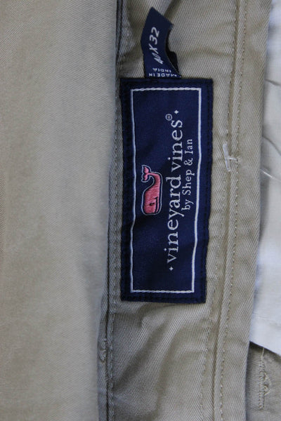 Vineyard Vines Mens Chino Pants Beige Button 97% Cotton Size 40