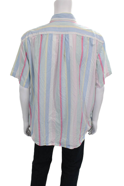 Vineyard Vines Men's Short Sleeves Button Down Multicolor Striped Shirt Size 2XL