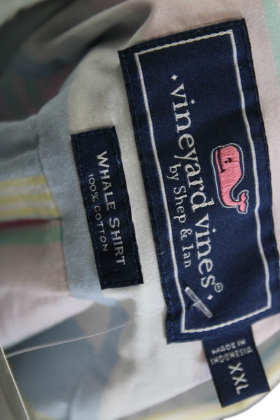 Vineyard Vines Men's Short Sleeves Button Down Multicolor Striped Shirt Size 2XL