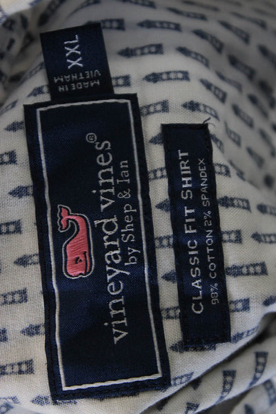 Vineyard Vines Mens Button Down Short Sleeve Cotton Graphic Shirt Size 2XL