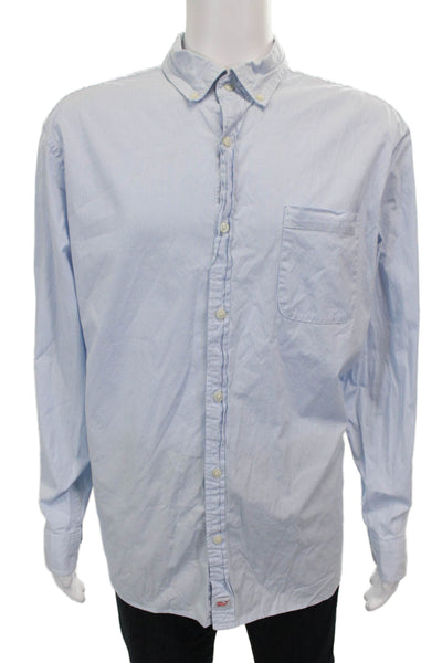 Vineyard Vines Mens Button-Down Shirt Long Sleeve Striped Blue Cotton Size 2XL