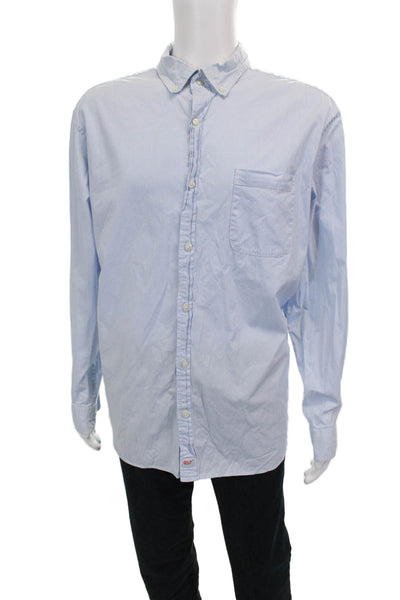 Vineyard Vines Mens Button-Down Shirt Long Sleeve Striped Blue Cotton Size 2XL