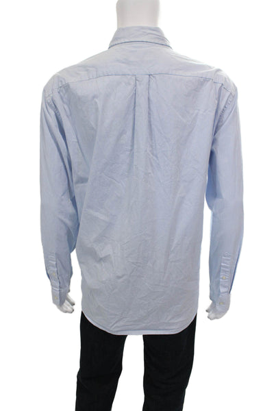 Vineyard Vines Mens Button-Down Shirt Long Sleeve Striped Blue Cotton Size 2XL