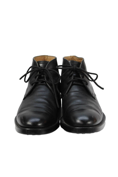 Tods Mens Leather Lace Up Chukka Ankle Boots Black Size 8.5