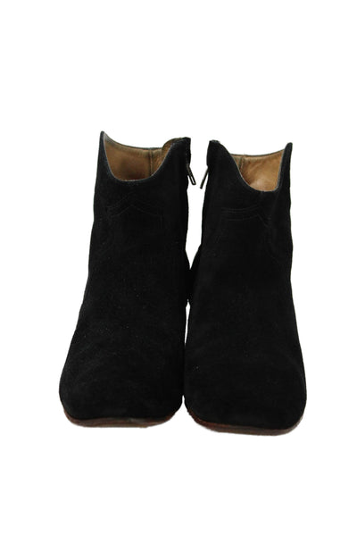 Isabel Marant Etoile Womens Suede Zip Up Gaucho Ankle Boots Black Size 38 8
