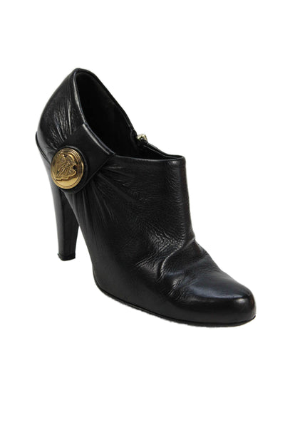 Gucci Womens Leather Hysteria Accent Ankle Boots Black Size 36.5 6.5