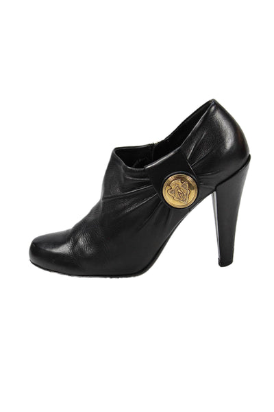 Gucci Womens Leather Hysteria Accent Ankle Boots Black Size 36.5 6.5