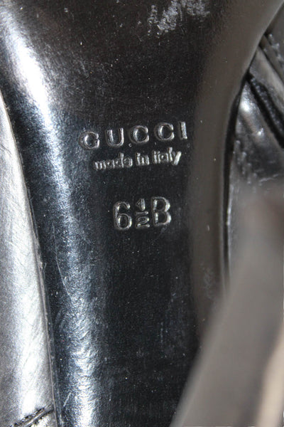 Gucci Womens Leather Hysteria Accent Ankle Boots Black Size 36.5 6.5
