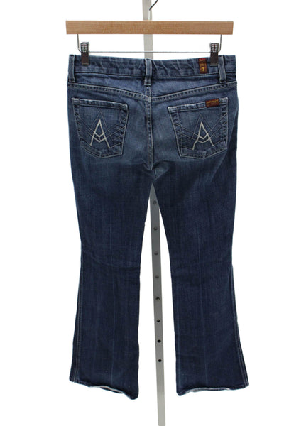 7 For All Mankind Womens Bootcut Jeans Blue Cotton Size 25